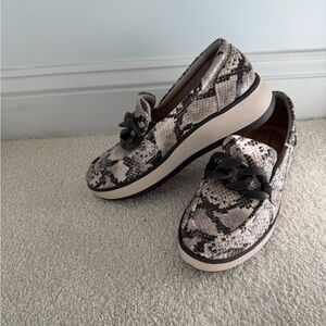 Clarks Snakeskin Pattern Loafers with Black Accent